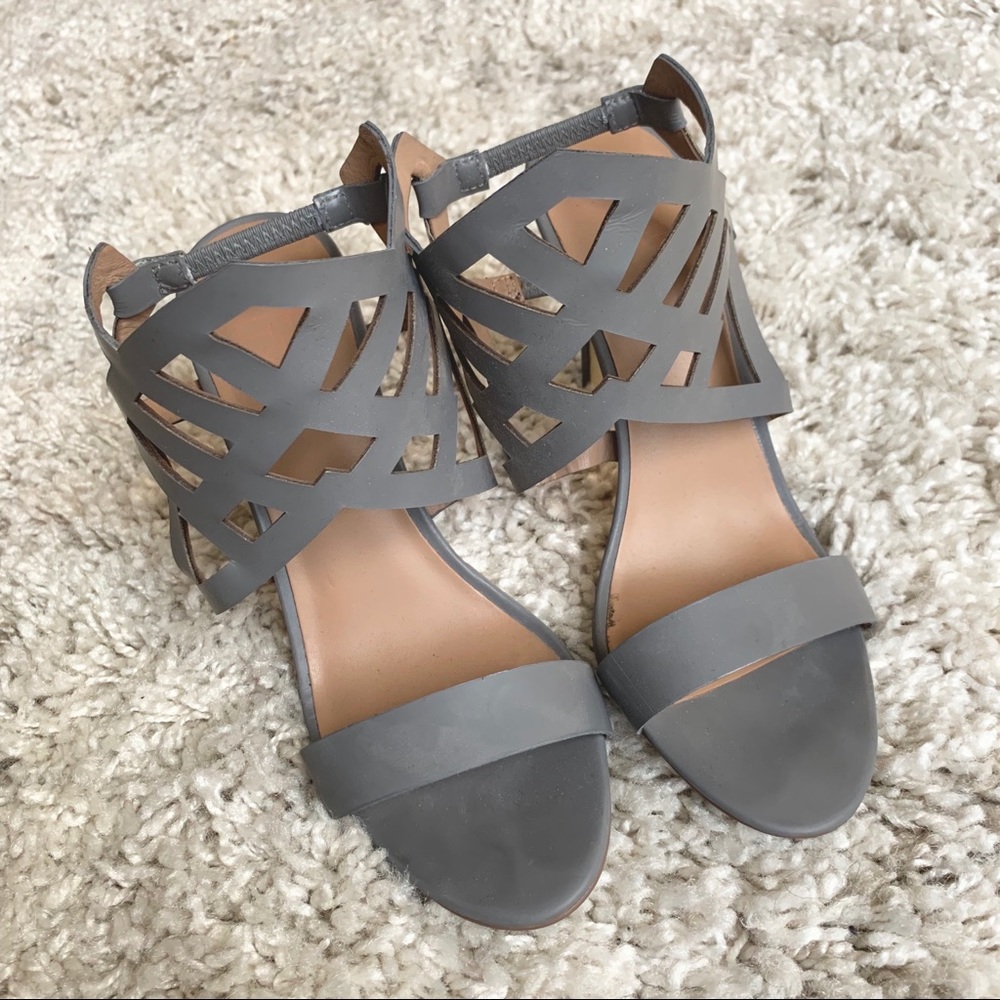 Gray Caged Cutout Stiletto Heels
